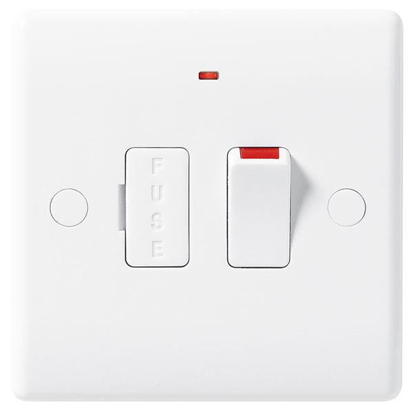 BG 852 White Nexus Moulded Switched 13A, Double Pole, Fused Connection Unit with Neon
