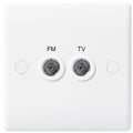 BG 866 Nexus White Moulded Diplex Socket (TV+FM)