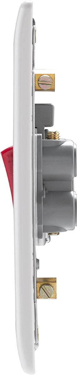 BG 872 White Nexus Moulded 45A Rectangular Cooker Control Unit With Neon