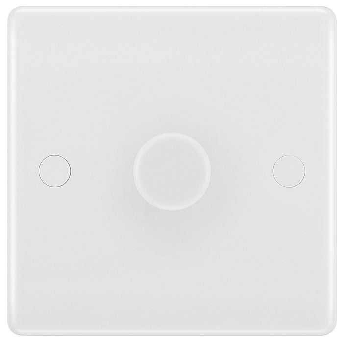 BG 881 Nexus White Moulded Intelligent 200W 1-Gang Dimmer Switch, 2-Way Push On-Off