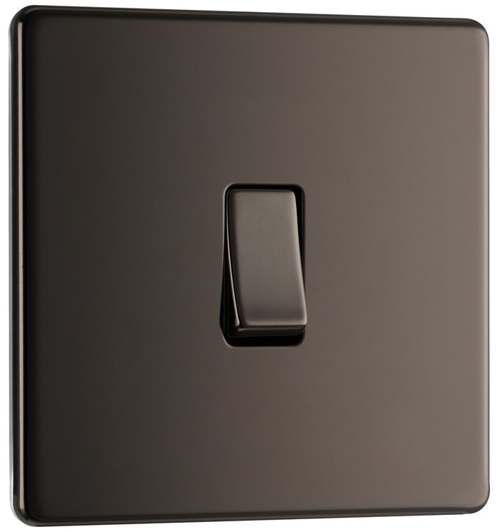 BG FBN13 Screwless Flatplate Black Nickel Intermediate Switch, 10Ax 2 Way