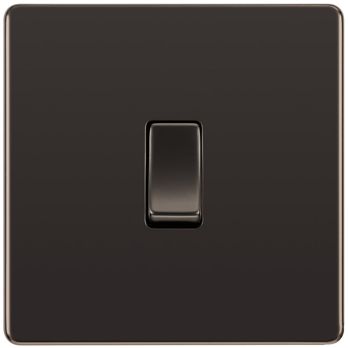 BG FBN13 Screwless Flatplate Black Nickel Intermediate Switch, 10Ax 2 Way