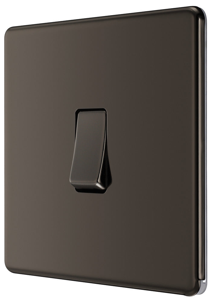 BG FBN13 Screwless Flatplate Black Nickel Intermediate Switch, 10Ax 2 Way