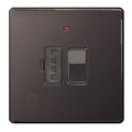 BG FBN53 Screwless Flatplate  Swi. 13A Fused Conn. Unit w- Neon & Flex Outlet in Black Nickel