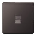 BG FBNBTS1 Screwless Flatplate Black Nickel 1 Gang Slave Telephone Socket