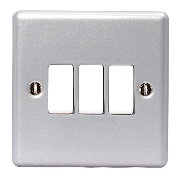 BG MC543 Metal Clad 10A, 2-Way Triple Switch