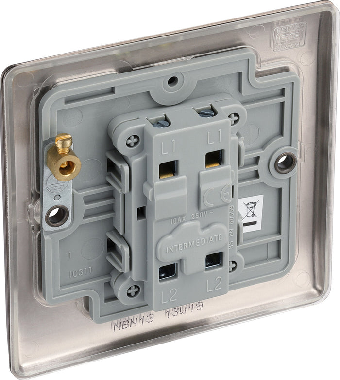 BG NBN13 Nexus Metal Black Nickel Intermediate Switch, 10Ax 2 Way