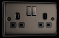 BG NBN22B Nexus Metal Black Nickel Double Switched 13A Power Socket