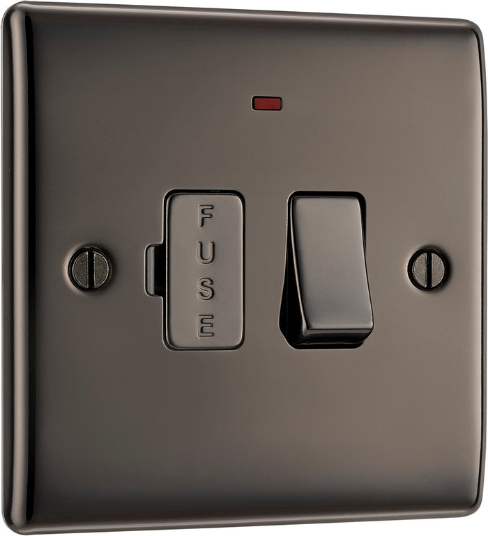 BG NBN52 Nexus Metal Black Nickel Swi. 13A Fused Conn. Unit, w- Power Indicator