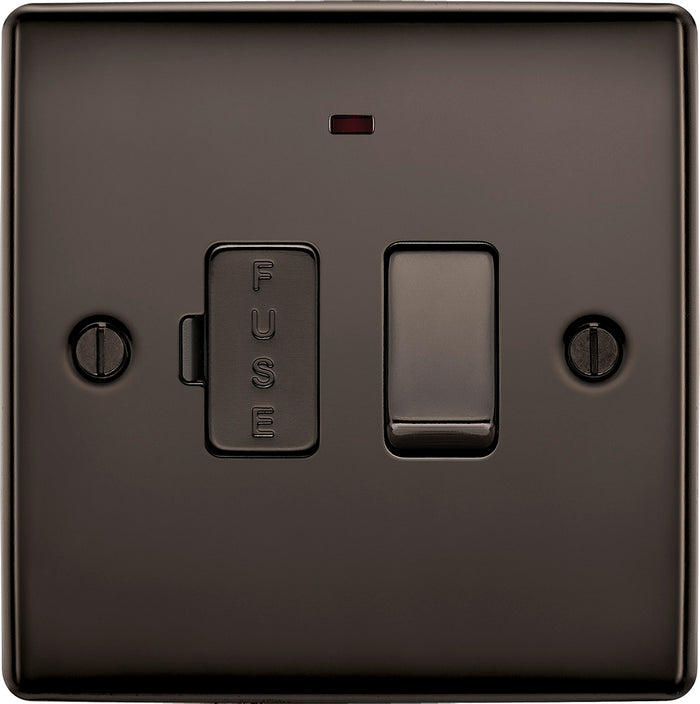 BG NBN52 Nexus Metal Black Nickel Swi. 13A Fused Conn. Unit, w- Power Indicator