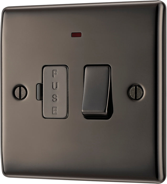 BG NBN52 Nexus Metal Black Nickel Swi. 13A Fused Conn. Unit, w- Power Indicator