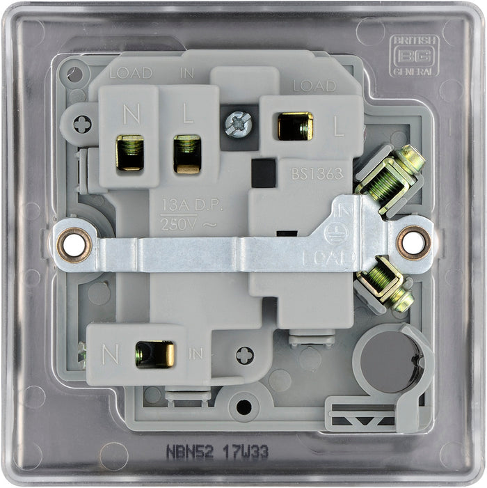 BG NBN52 Nexus Metal Black Nickel Swi. 13A Fused Conn. Unit, w- Power Indicator