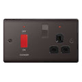 BG NBN70B Nexus Metal Black Nickel 45A Cook. Control Unit w- Swi. 13A Power Skt. + Neon