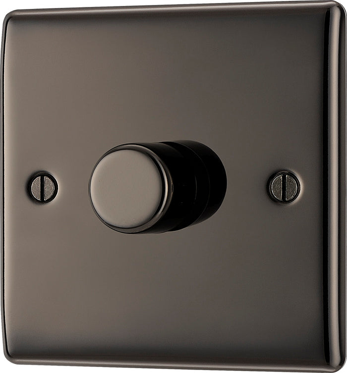 BG NBN81 Nexus Metal Black Nickel 400W Intelligent Single Dimmer Switch, 2-Way Push On-Off