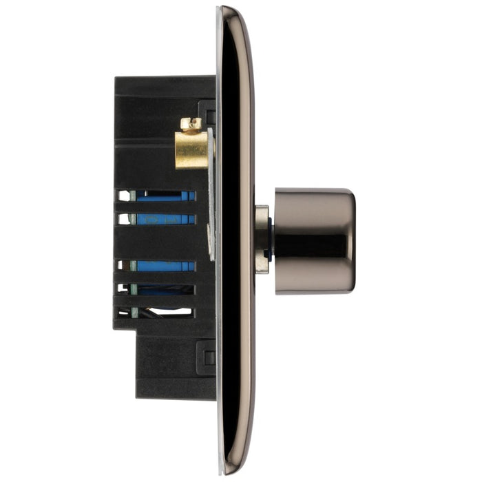 BG NBN81 Nexus Metal Black Nickel 400W Intelligent Single Dimmer Switch, 2-Way Push On-Off