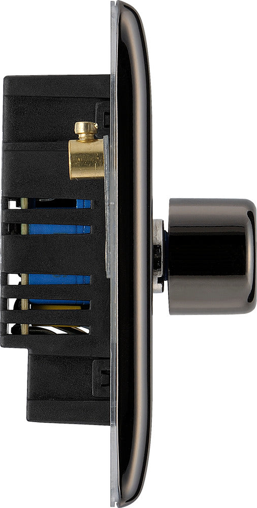 BG NBN83 Nexus Metal Black Nickel Intelligent 400W Triple Dimmer Switch, 2-Way Push On-Off