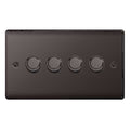 BG NBN84 Nexus Metal Black Nickel Intelligent 400W Quadruple Dimmer Switch, 2-Way Push On-Off