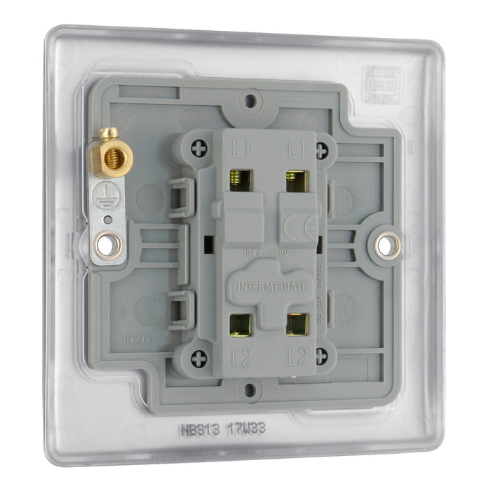BG NBS13 Nexus Metal Brushed Steel Intermediate Switch, 10Ax 2 Way