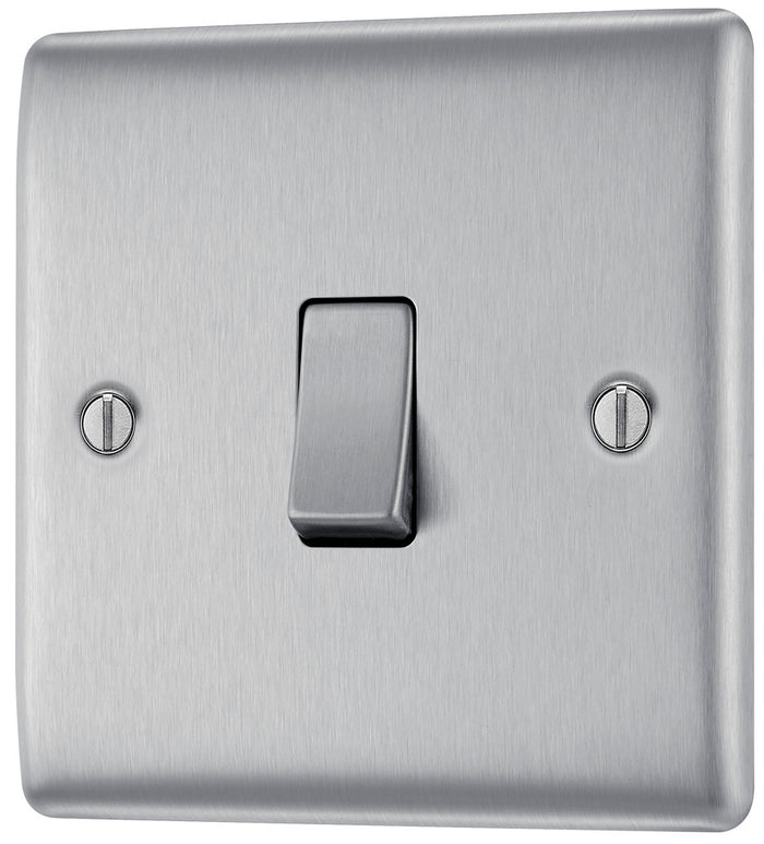 BG NBS13 Nexus Metal Brushed Steel Intermediate Switch, 10Ax 2 Way