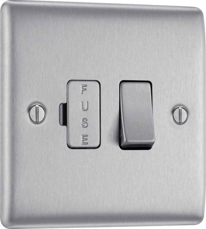 BG NBS50 Nexus Metal Brushed Steel Switched 13A Fused Connection Unit