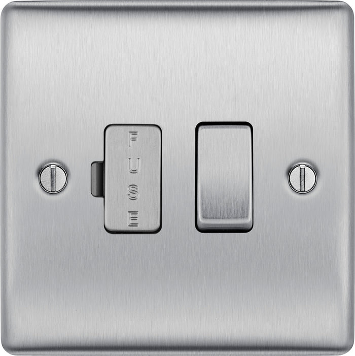 BG NBS50 Nexus Metal Brushed Steel Switched 13A Fused Connection Unit