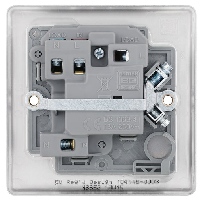BG NBS52 Nexus Metal Brushed Steel Swi. 13A Fused Conn. Unit, w- Power Indicator