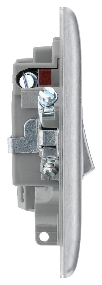 BG NBS52 Nexus Metal Brushed Steel Swi. 13A Fused Conn. Unit, w- Power Indicator