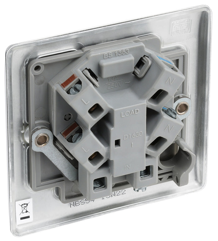 BG NBS54 Nexus Metal Brushed Steel Unswitched 13A Fused Connection Unit