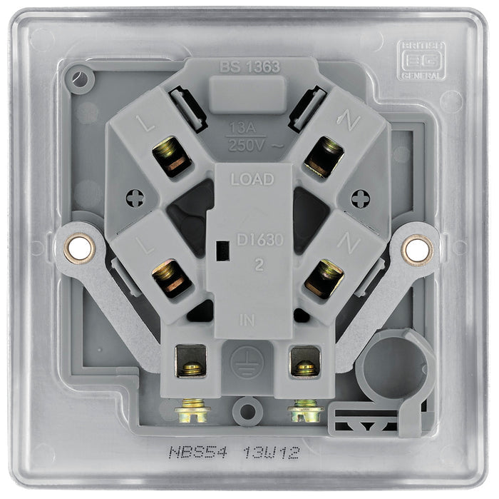 BG NBS54 Nexus Metal Brushed Steel Unswitched 13A Fused Connection Unit