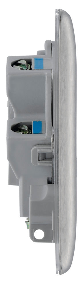 BG NBS54 Nexus Metal Brushed Steel Unswitched 13A Fused Connection Unit