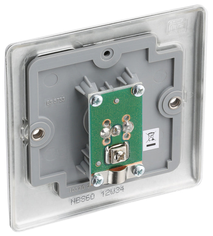 BG NBS60 Nexus Metal Brushed Steel Single Socket for Tv or FM Co-Axial Aerial Connection