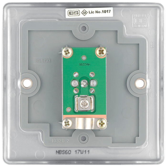 BG NBS60 Nexus Metal Brushed Steel Single Socket for Tv or FM Co-Axial Aerial Connection