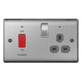 BG NBS70G Nexus Metal Brushed Steel 45A Cook. Control Unit w- Swi. 13A Power Skt. + Neon