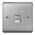 BG NBSBTS1 Nexus Metal Brushed Steel 1 Gang Slave Telephone Socket