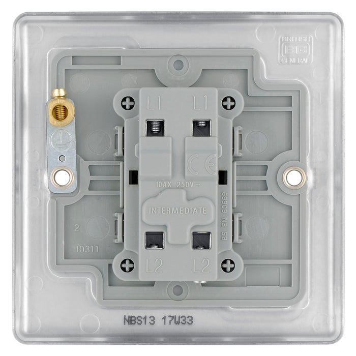 BG NPC13 Nexus Metal Polished Chrome Intermediate Switch, 10Ax 2 Way