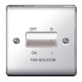 BG NPC15 Nexus Metal Polished Chrome Triple Pole Fan Isolator Switch, 10A