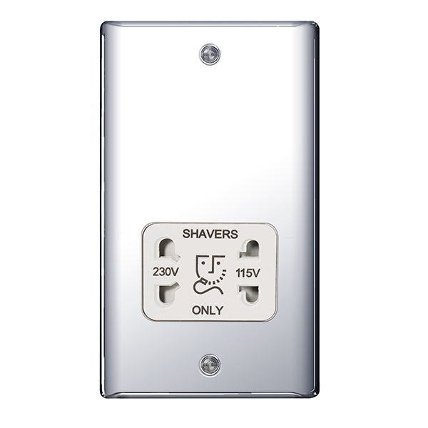 BG NPC20W Nexus Metal Polished Chrome Dual Voltage Shaver Socket
