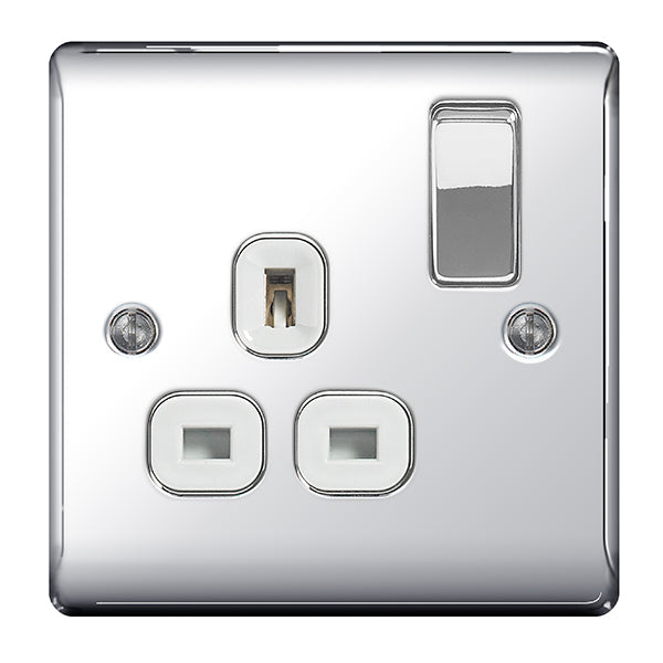 BG NPC21W Nexus Metal Polished Chrome Single Switched 13A Power Socket