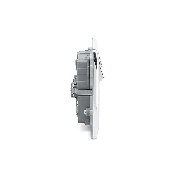 BG NPC22U3W Nexus Metal Polished Chrome 2x Swi. 13A Power Skt w- Usb Charging - 2X Usb Skts (3.1A)