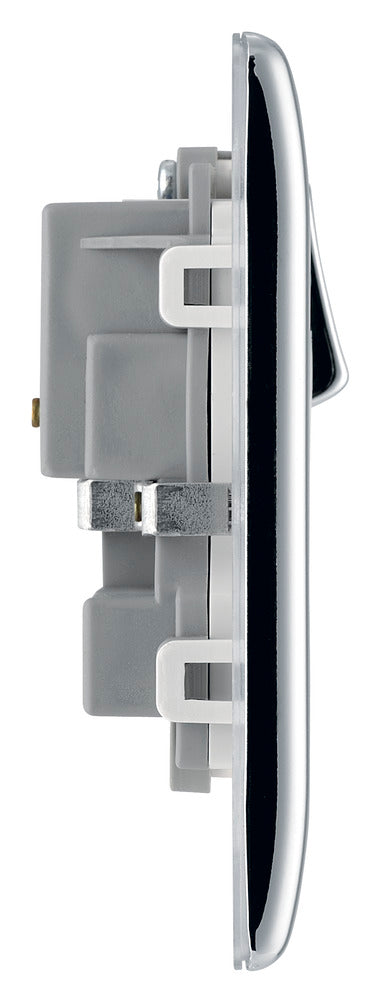 BG NPC22W Nexus Metal Polished Chrome Double Switched 13A Power Socket