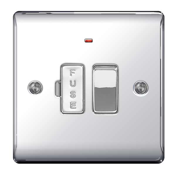 BG NPC52 Nexus Metal Polished Chrome Swi. 13A Fused Conn. Unit, w- Power Indicator