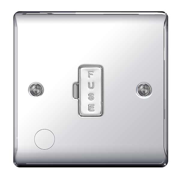 BG NPC55 Nexus Metal Polished Chrome Unswi. 13A Fused Conn. Unit w- Cable Outlet