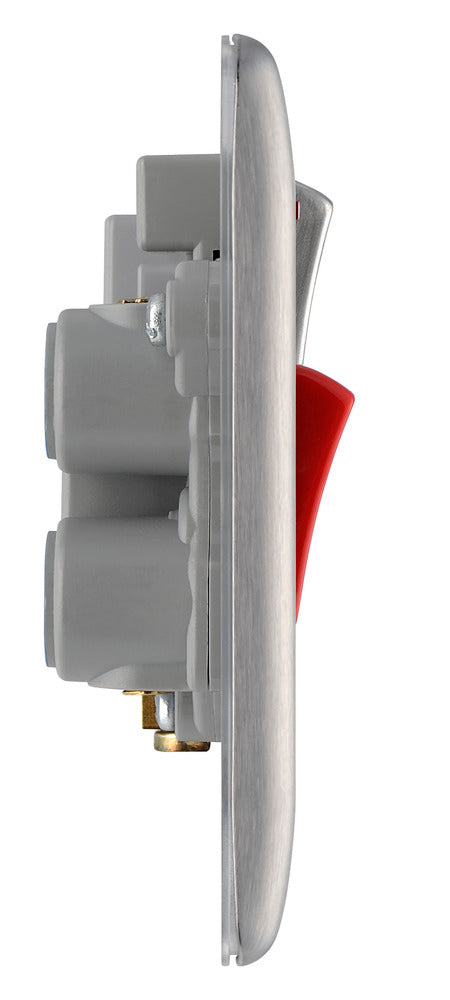 BG NPC70W Nexus Metal Polished Chrome 45A Cook. Control Unit w- Swi. 13A Power Skt. + Neon