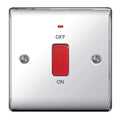 BG NPC74 Nexus Metal Polished Chrome 45A Square Cooker Control Unit, With Power Indicator