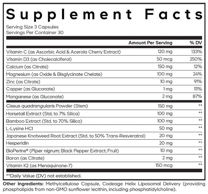 Codeage Bones Vitamins+ Ingredients