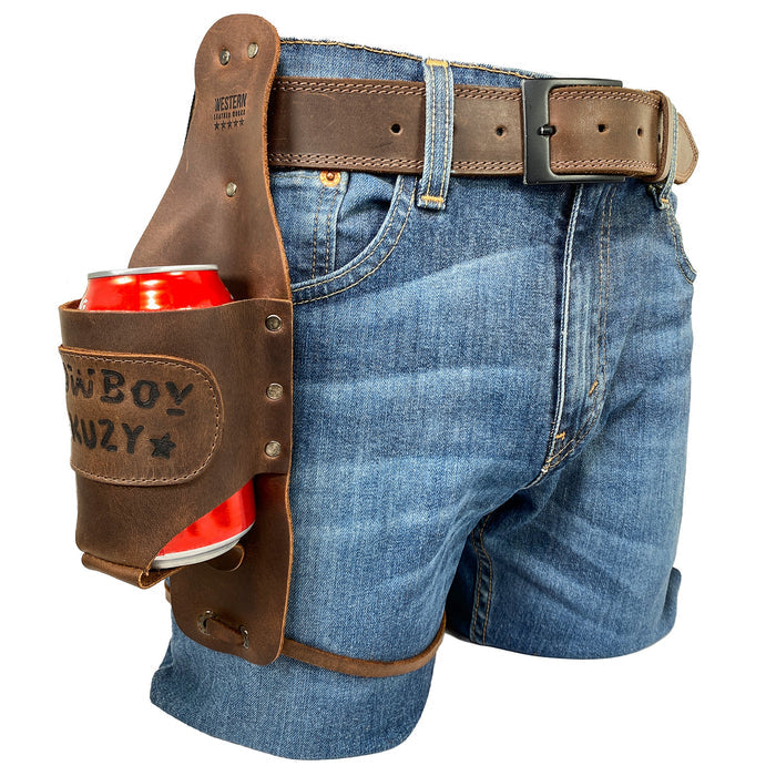 Cowboy Beer Holster - Stockyard X 'The Leather Store'