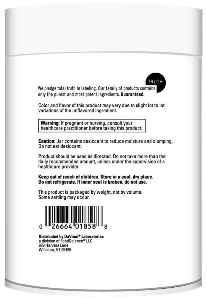 DaVinci Labs Creatine Powder Back