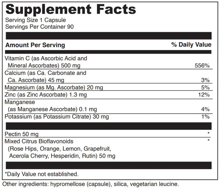 DaVinci Labs Poten-C 500 Ingredients