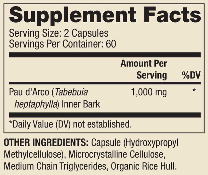 Dr. Mercola Pau D'Arco Ingredients