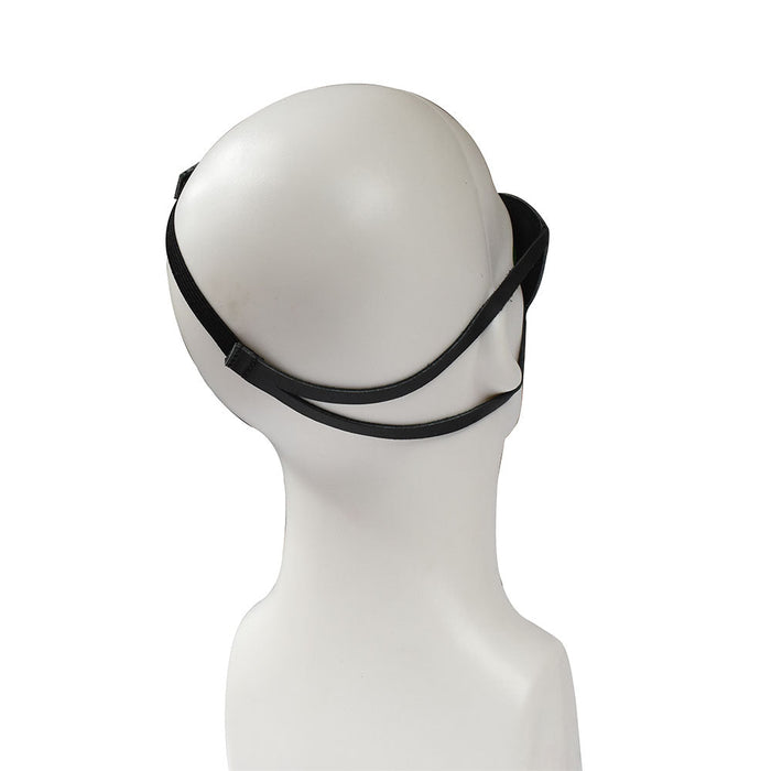 The back view of a Hide & Drink Eye Patch, emphasizing its comfortable fit and high-quality Full Grain Leather. Perfect for Halloween Pirate Costumes or Carnival Masks, this handmade accessory highlights small batch production and meticulous craftsmanship as a standout cosplay item, skillfully made in La Antigua Guatemala & Oaxaca Mexico.